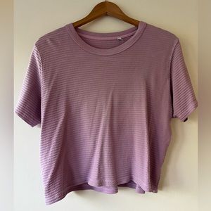 Big Bud Press Cropped Honeycomb Tee in Lilac (S)